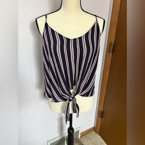 Lush Women’s Sleeveless Striped Blouse Top Size M